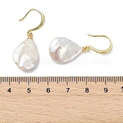Teardrop Natural Keshi Pearl Dangle Earrings for Women&nbsp;EJEW-JE07016