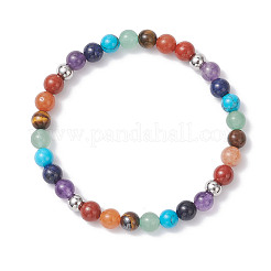 2Pcs Chakra Natural Mixed Gemstone Beads Stretch Bracelets for Women&nbsp;BJEW-JB12607