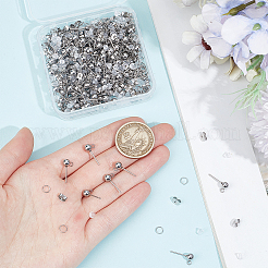 150Pcs 202 Stainless Steel Ball Stud Earring Findings&nbsp;STAS-SP0001-52C-P