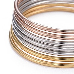 7Pcs 201 Stainless Steel Plain Bangle Sets for Women&nbsp;X-BJEW-L664-022C-M02