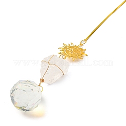 Wire Wrapped Nuggets Natural Quartz Crystal Pendant Decorations&nbsp;LS-HJEW-C008-03A-G