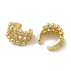 Rack Plating Brass Micro Pave Clear Cubic Zirconia Twisted Chain Ring Cuff Earrings for Women&nbsp;EJEW-P280-15G