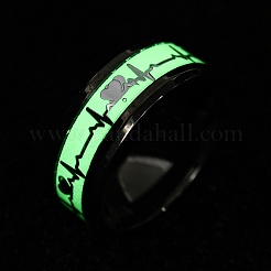 304 Stainless Steel Luminous Finger Rings&nbsp;RJEW-Z016-02EB