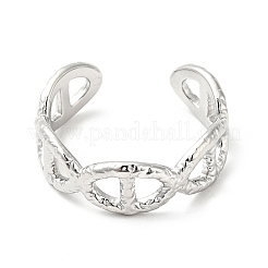 Non-Tarnish 304 Stainless Steel Oval Buckle Open Cuff Ring for Men Women&nbsp;RJEW-I085-12P