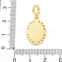 Brass Clear Cubic Zirconia European Dangle Pendants&nbsp;KK-D325-28G-10
