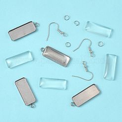 DIY Rectangle Dangle Earring Making Kits&nbsp;DIY-FS0009-20