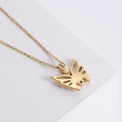 Elegant Stainless Steel Hollow Butterfly Pendant Necklaces for Women&nbsp;QP5237