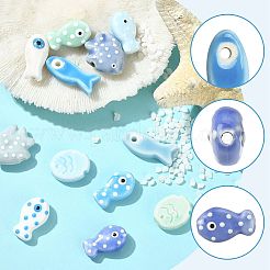 12Pcs 12 Styles Handmade Porcelain Beads&nbsp;PORC-FS0001-63