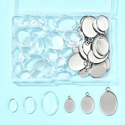 DIY Oval 304 Stainless Steel Pendant Making Kits&nbsp;DIY-FS0008-29
