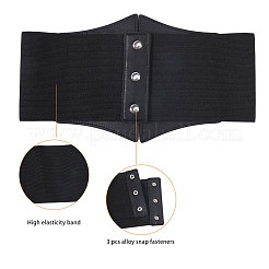 PU Leather Wide Elastic Corset Belt with Alloy Heart Buckle&nbsp;AJEW-WH0007-26