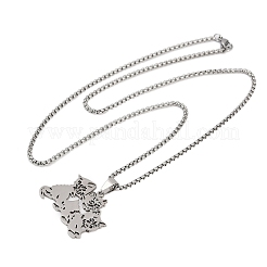 201 Stainless Steel Hollow Cute Cat Pendant Necklaces for Women&nbsp;LS-NJEW-K283-38P