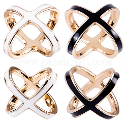 2Pcs 2 Colors Alloy Enamel Scarf Ring Clip for Women&nbsp;AJEW-CY0001-71