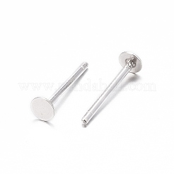 925 Sterling Silver Flat Pad  Stud Earring Findings&nbsp;STER-K167-045B-S