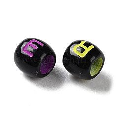Spray Printed Opaque Acrylic European Beads&nbsp;SACR-P031-10B