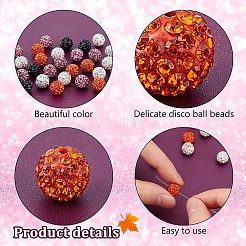 120Pcs 4 Colors Pave Disco Ball Beads&nbsp;RB-PH0001-58