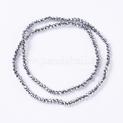 Faceted Rondelle Electroplate Glass Beads Strands&nbsp;X-EGLA-D009-27