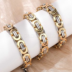 9MM Two Tone 304 Stainless Steel Byzantine Chain Necklaces for Women Men&nbsp;NJEW-F363-03GP