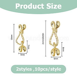 20Pcs 2 Styles Brass Bead Tips&nbsp;KK-HS0002-12