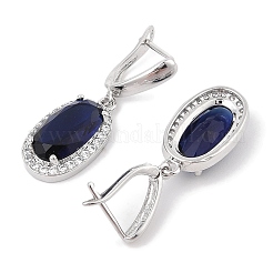 Brass Pave Cubic Zirconia Oval Stud Earrings for Women&nbsp;EJEW-I304-24P