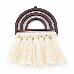 Polycotton(Polyester Cotton) Tassel Big Pendants&nbsp;X-FIND-T052-14D