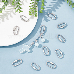 10Pcs 304 Stainless Steel Screw Carabiner Lock Charms&nbsp;STAS-UN0058-40P