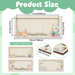 CutHollow 6Pcs 6 Styles Plywood Wooden Envelope Greeting Cards for Birthday Gift&nbsp;CON-CL0001-03