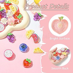 40Pcs 8 Styles Electroplate UV Plating Opaque Fruit Resin Cabochons&nbsp;RESI-CJ0004-53