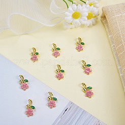 10Pcs Brass Micro Pave Cubic Zirconia Pendants&nbsp;KK-SZ0003-25