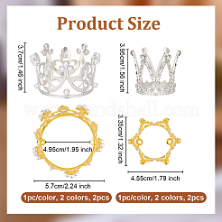 4Pcs 2 Styles Crown Alloy Ornaments&nbsp;DJEW-OC0001-54