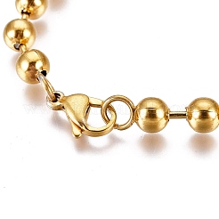 Ion Plating(IP) 304 Stainless Steel Ball Chain Bracelets&nbsp;BJEW-I288-11G