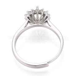 Rhodium Plated 925 Sterling Silver Micro Pave Cubic Zirconia Engagement Solitaire Ring Settings&nbsp;STER-T008-18P