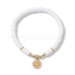 5Pcs 5 Styles Daisy Flower Alloy Enamel Charm Bracelet Sets&nbsp;BJEW-JB10545
