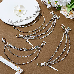 4Pcs 2 Styles Alloy Shoe Chains&nbsp;AJEW-HY0002-34