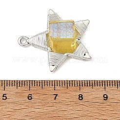 Electroplated Natural Quartz Faceted Copper Wire Wrapped Pendants&nbsp;PALLOY-TA00443-04