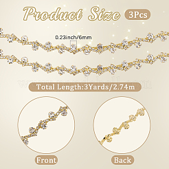 S-shaped Glass Rhinestone and Iron Cup Chains&nbsp;DIY-WH20032-25G-01
