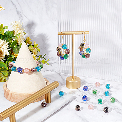 56Pcs 7 Colors Luminous Handmade Gold Sand Lampwork Beads&nbsp;LAMP-NB0001-89