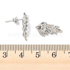Leaf Brass Stud Earrings&nbsp;EJEW-P341-01G