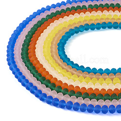 8 Strands 8 Colors Transparent Glass Beads Strands&nbsp;GLAA-TA0002-20