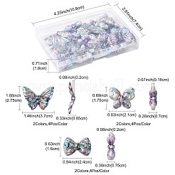 24Pcs 6 Styles UV Plating Printed Opaque Acrylic Beads&nbsp;PACR-FS0001-10