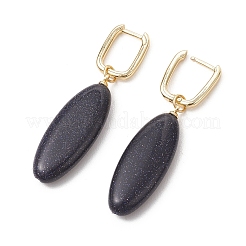 2 Pairs Synthetic Blue Goldstone & Natural Howlite Hoop Earrings&nbsp;EJEW-JE07000
