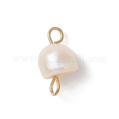 6Pcs 2 Colors Natural Freshwater Pearl Potato Connector Charms with 304 Stainless Steel Double Loops&nbsp;PALLOY-JF04947