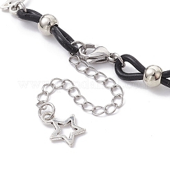 Alloy & Silicone Link Chain Bracelets&nbsp;BJEW-JB09984-02