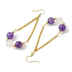 Natural Amethyst & Rose Quartz Dangle Earrings&nbsp;EJEW-JE05998