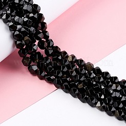 Natural Golden Sheen Obsidian Beads Strands&nbsp;G-C229-01B