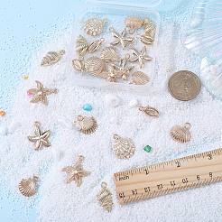 28Pcs 7 Styles Ocean Series Alloy Pendants&nbsp;FIND-SC0006-23