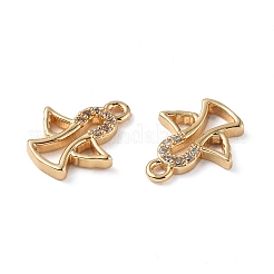 Brass Micro Pave Clear Cubic Zirconia Charms&nbsp;KK-E068-VF260