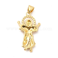 Rack Plating Brass Micro Pave Cubic Zirconia Pendants&nbsp;KK-K270-34G