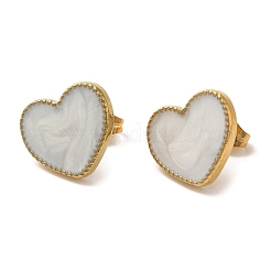 Ion Plating(IP) 304 Stainless Steel Heart Stud Earrings&nbsp;EJEW-C114-11A-G