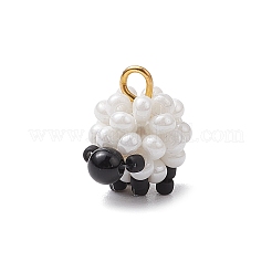 Glass Seed Beaded Sheep Charms&nbsp;PALLOY-MZ00545
