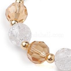 10mm Round Imitation Austrian Crystal & Crackle Acrylic Beaded Stretch Bracelets&nbsp;BJEW-JB10556-01